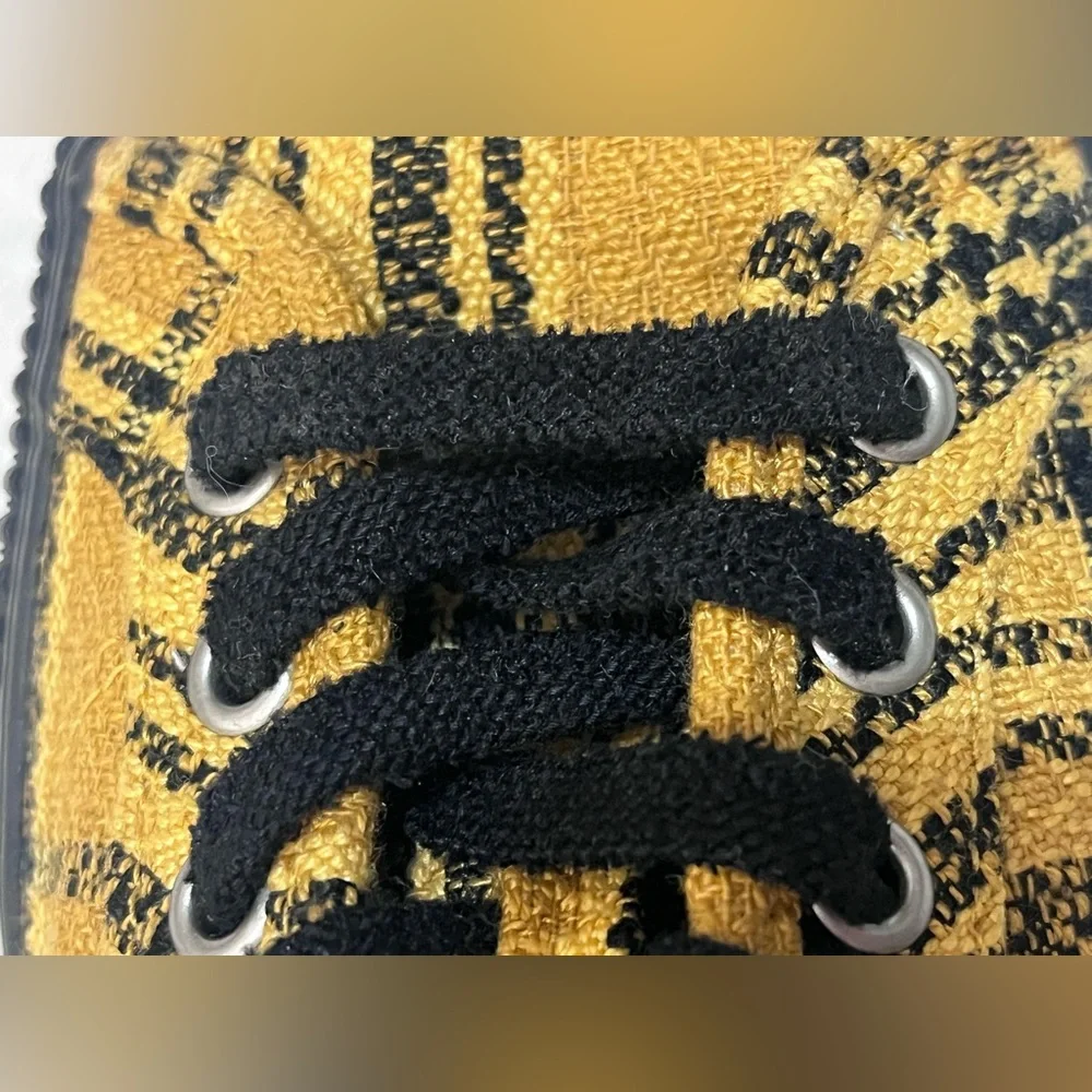 Vans UltraCush Alex Knost/Lee-Ann Curren Yellow Black Plaid Low-Top Sneakers - Picture 14 of 16